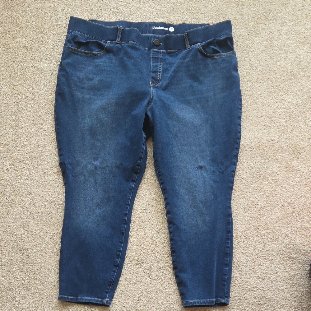 Betabrand Deep Indigo Cropped Jeans